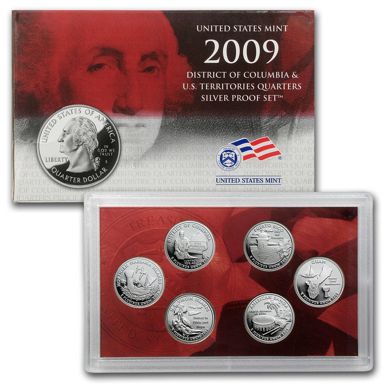 INC Box /& COA 2009 S Proof DC /& US Territories Quarters Set Clad 6 Coins